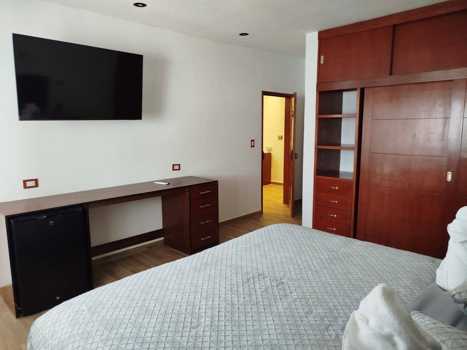 Suite Principal Plus — vista hacia el pasillo y baño